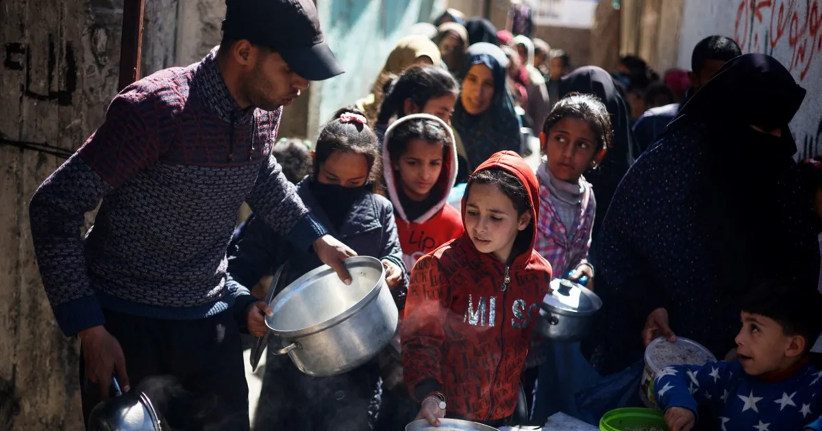 A displaced family receiving emergency humanitarian assistance